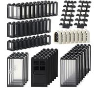 Lot de 118 blocs de construction pour fenêtres et portes pour maisons villes architecture Accessoires City MOC pièces pour enfants Compatible avec les grandes marques Blanc