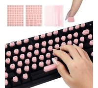 Lot de 119 autocollants de clavier à pointe surélevée pour ongles longs avec lettres : bulles adhésives pour femme, bureau et jeux vidéo (rose, 119 pièces)