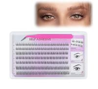 Lot de 119 cils en grappe pré-collés, pas de colle nécessaire, fibres légères pour un volume instantané, cils manga réutilisables avec étui de voyage pour un usage quotidien et des occasions spéciales