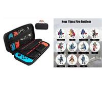 Lot de 11pcs Jeux de Cartes cercle amiibo compatible Nintendo switch Wii U Fire Emblem et Pochette de Transport rigide pour Nintendo Switch