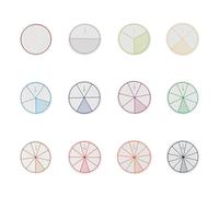 Lot de 12/16 disques de fractions interactifs pour enseigner les mathématiques en classe et à domicile