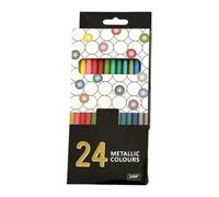 Lot de 12/18/24 crayons de couleur métallisés faciles à colorier, crayons aquarelles pour dessin et esquisse, ensemble de crayons de couleur métallisés aquarelle