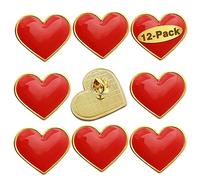 Lot de 12/24/50/100 pin's en forme de cœur - Broche en métal en forme de cœur pour la Saint-Valentin, pour homme, femme, vêtements, sacs, chapeaux, 28 x25 mm, Fer