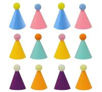 Lot de 12 à 24 mini chapeaux de fête pour animaux en peluche, chapeaux coniques pour fête d'anniversaire, poupées, chiens, chats, lapins, chiots assortis