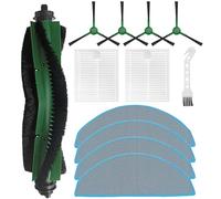 Lot de 12 accessoires pour aspirateur Irobot Roomba Combo Essential Y0110 Y0112 Y0140 Q0120 Q0520, 1 brosse à rouleau, 2 filtres HEPA, 4 serpillères, 4 brosses latérales, 1 brosse de nettoyage