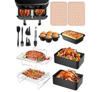 Lot de 12 accessoires pour friteuse à air chaud Ninja Foodi AF300EU AF400EU AF451EU, accessoires AF400 Dual Zone Airfryer Accessoires pour Innsky Princess Emerio 7,6 L-9,5L Air Fryer Accessories