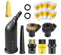 Lot de 12 accessoires pour nettoyeur vapeur Kärcher SC1/SC2/SC3/SC4/SC5, buse manuelle avec buse allongée, buse incurvée, petite brosse ronde, sceau et chiffon en microfibre
