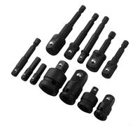 Lot de 12 adaptateurs de douille et d'extension pour visseuses à percussion avec douilles de 5,1 cm, 3/8 et 10,2 cm, y compris plusieurs réducteurs et convertisseurs pour cliquets et rallonges