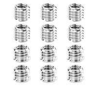 Lot de 12 adaptateurs de vis convertis 1/4" à 3/8", argentés, adaptateurs de vis pour trépied portable, adaptateur fileté pour trépied d'appareil photo, écrou réducteur en acier inoxydable, pour pied