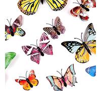 Lot de 12 aimants 3D lumineux pour réfrigérateur - Papillon dans l'obscurité - Décoration murale