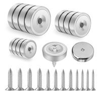 Lot de 12 aimants, aimants en néodyme, 9-24lbs de force de traction avec fraisage et vis 16/20 / 25 mm vis pour l'artisanat, rangement d'outils, aimants de bricolage