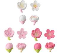 Lot de 12 aimants de réfrigérateur en forme de fleur de Sakura 3D, aimants mignons pour décoration de casier, tableau blanc, aimants floraux pour réfrigérateur, accessoires kawaii pour décorations de