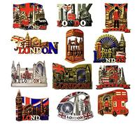 Lot de 12 aimants de réfrigérateur en métal Souvenirs de Londres magnet