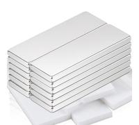 Lot de 12 aimants en néodyme extra puissants - 30 x 10 x 2 mm - Pour tableau magnétique - Rectangulaires - Pour armoire de cuisine, tableau blanc - Avec dos autocollant