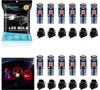 Lot De 12 Ampoule T5 Led Rouge Avec Douille 12v 20lumens 3smd 3030 - Auto Ampoule Tableau De Bord, Compatible W1.2w 2721 2723 74 37 286 Pc74 Pc37