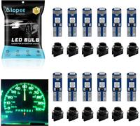 Lot De 12 Ampoule T5 Led Vert Avec Douille 12v 20lumens 3smd 3030 - Auto Ampoule Tableau De Bord, Compatible W1.2w 2721 2723 74 37 286 Pc74 Pc37[Car8300500]