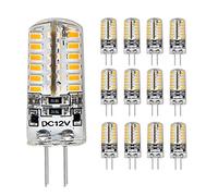 Lot de 12 ampoules LED G4 1,5 W 3 W 4,5 W 12 V Angle d'éclairage 360° Blanc chaud 3000 K Intensité non variable