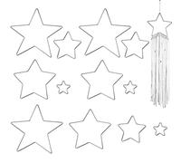 Lot de 12 Anneaux Attrape-Rêves en Métal, Cercles Attrape Rêve, Anneau Métal Étoile, Anneaux Métalliques, Floraux Anneaux de Couronne pour Cerceaux en Macramé Décoration de Sapin de Noël