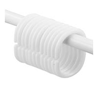 Lot de 12 anneaux blancs - 4,6 x 2,9 cm de diamètre intérieur - Pour tringle à rideau de douche et d'angle de rideau de douche - En plastique solide - Transparent