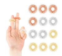 Lot de 12 anneaux de massage pour doigts, anneaux d'acupression, anneaux d'acupression, anneaux de massage pour les doigts, pour les adolescents, les adultes, l'anxiété, la relaxation