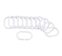 douceur d'intérieur, 12 Anneaux Rideaux de Douche Vitamine Blanc, Plastique