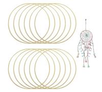 Lot de 12 Anneaux en Bois de Bambou,Cercle Attrape Reve,20 cm Floral Anneaux de Couronne de Bambou,Cerceau Bambou en Macramé pour Attrape-rêves,Mariage,DIY Décoration
