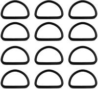 Lot de 12 anneaux en D en métal noir de 3,8 cm de diamètre intérieur pour sangle, arts, travaux manuels, couture, Noir , 3.8 Centimeters