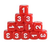 Lot de 12 appareils de couleur différents Coin arrondi 13 mm Dices Cube avec grand nombre Enfants Acrylique 6 pages Apprentissage des mathématiques Kit d'apprentissage des mathématiques