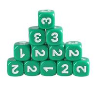 Lot de 12 appareils de couleur différents Coin arrondi 13 mm Dices Cube avec grand nombre Enfants Acrylique 6 pages Apprentissage des mathématiques Kit d'apprentissage des mathématiques