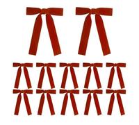 Lot de 12 arches de ruban rouge en velours pour sapin de Noël - Fournitures de fête pour guirlande - Kit de porte d'entrée pour améliorer l'esthétique de l'esthétique de l'histoire des