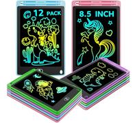 Lot de 12 Ardoises Magiques LCD 8,5 Pouces - Écran Couleur, Réutilisable | Protection des Yeux | Cadeau Anniversaire Invité Enfant- Idéal pour l’École, Les Voyages et Les Anniversaires