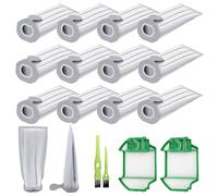 Lot de 12 aspirateurs pour Vorwerk Folletto VK7 FP7 + 2 filtres moteur + 2 brosses à dents, filtres à haute efficacité, faciles à remplacer, prolongent la durée de vie de l'aspirateur