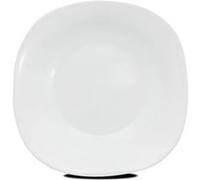 Lot de 12 assiette creuse à dessert, plat de service carré en verre - Longueur 23 x Profondeur 23 cm -JUANIO - blanc G
