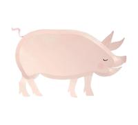 Lot de 12 assiettes découpées cochon À la Ferme