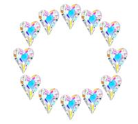 Lot de 12 attrape-soleil en cristal AB avec revêtement en forme de cœur, prismes arc-en-ciel, attrape-soleil pour fenêtre, pendentif à suspendre pour jardin, maison, mariage, décoration de Noël (27