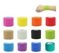 Lot de 12 Autoadhésif, Strap Sport, Strap Doigt, 2.5 * 450cm, Kinesiologie, Fixation Élastique, Pour Doigt, Poignet ou Cheville, Multicolore