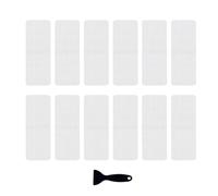 Lot de 12 autocollants antidérapants pour baignoire - Imperméables - Avec racloir - Pour salle de bain, carrelage, escaliers, piscine, toilettes, dortoir, personnes âgées et