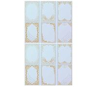 Lot de 12 autocollants holographiques en PVC pour scrapbooking, cadre décoratif Guka Accessoires décoratifs pour scrapbooking, fenêtre en verre, tasses en verre