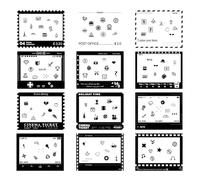 Lot de 12 autocollants larges compatibles avec appareil photo instantané Fujifilm Instax Wide EVO/400/300/210/200