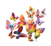 Lot de 12 autocollants muraux 3D en forme de papillon pour chambre d'enfant en PVC imperméable pour décoration créative de la maison ()