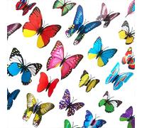 Lot de 12 autocollants muraux 3D en forme de papillon pour décoration de chambre à coucher, couleurs assorties