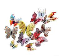 Lot de 12 autocollants muraux 3D en PVC pour décoration de chambre d'enfant, décalcomanies imperméables en vinyle avec plusieurs motifs (style chinois)