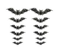 Lot de 12 autocollants muraux en forme de chauve-souris phosphorescente pour intérieur et extérieur - Réutilisables - Motif chauve-souris d'Halloween