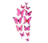 Lot de 12 autocollants muraux papillon 3D pour décoration de chambre à coucher et de salon, matériau d'impression de film plastique pour une durabilité extérieure (7#)