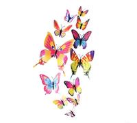 Lot de 12 autocollants muraux papillon 3D pour décoration de chambre à coucher et de salon, matériau d'impression de film plastique pour une durabilité extérieure (8#)