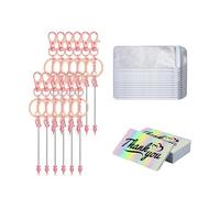 Lot de 12 baguettes porte-clés perlées avec cartes et porte-clés en alliage de poche - Accessoires de porte-clés faits à la main pour les amateurs d'artisanat