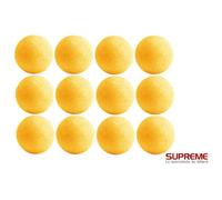 Lot de 12 balles de Baby Foot Jaune - SUPREME - Adulte - 35 mm de diamètre - En liège teinté
