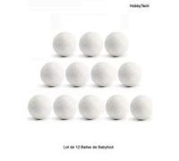 Lot de 12 Balles de Babyfoot en liège Blanc HobbyTech