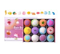 Lot de 12 balles de bain gazeuse - Boules de douche et de bain moussant - Pour spa, voyage, salle de bain, hôtel, détente, jouets pour