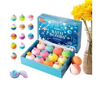 Lot de 12 balles de bain pétillantes - Nettoyant corporel bio - Bain moussant - Collection Sphere - Kit de thérapie aux eaux gazeuses colorées pour les - Pour la détente - Pour un usage